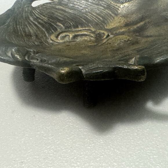 Vintage Brass Man Face Coin Tray Metalware Trinket Dish Pocket Emptier Figural - Picture 12 of 16